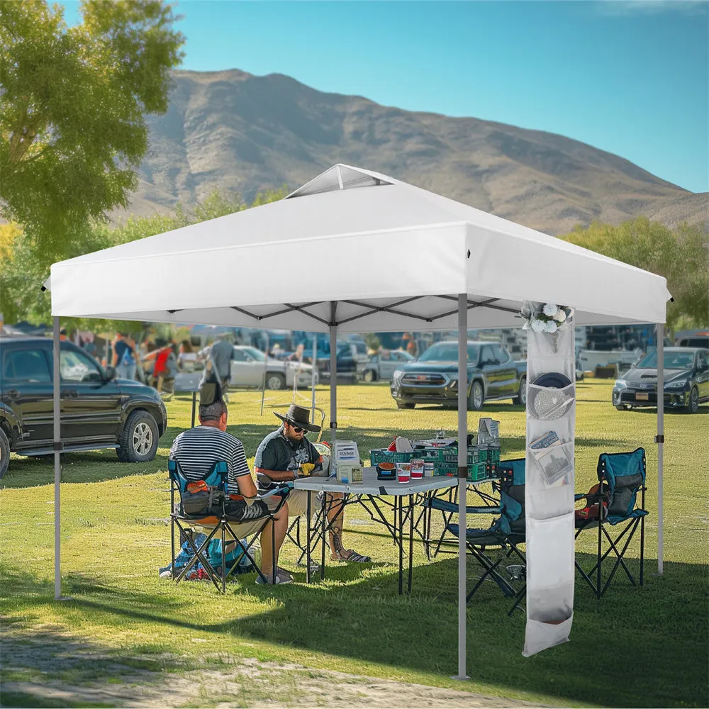 PHI VILLA 10'x10' Pop-up Tent with Storage Bag and Roller Bag for Camping Party and Barbecue