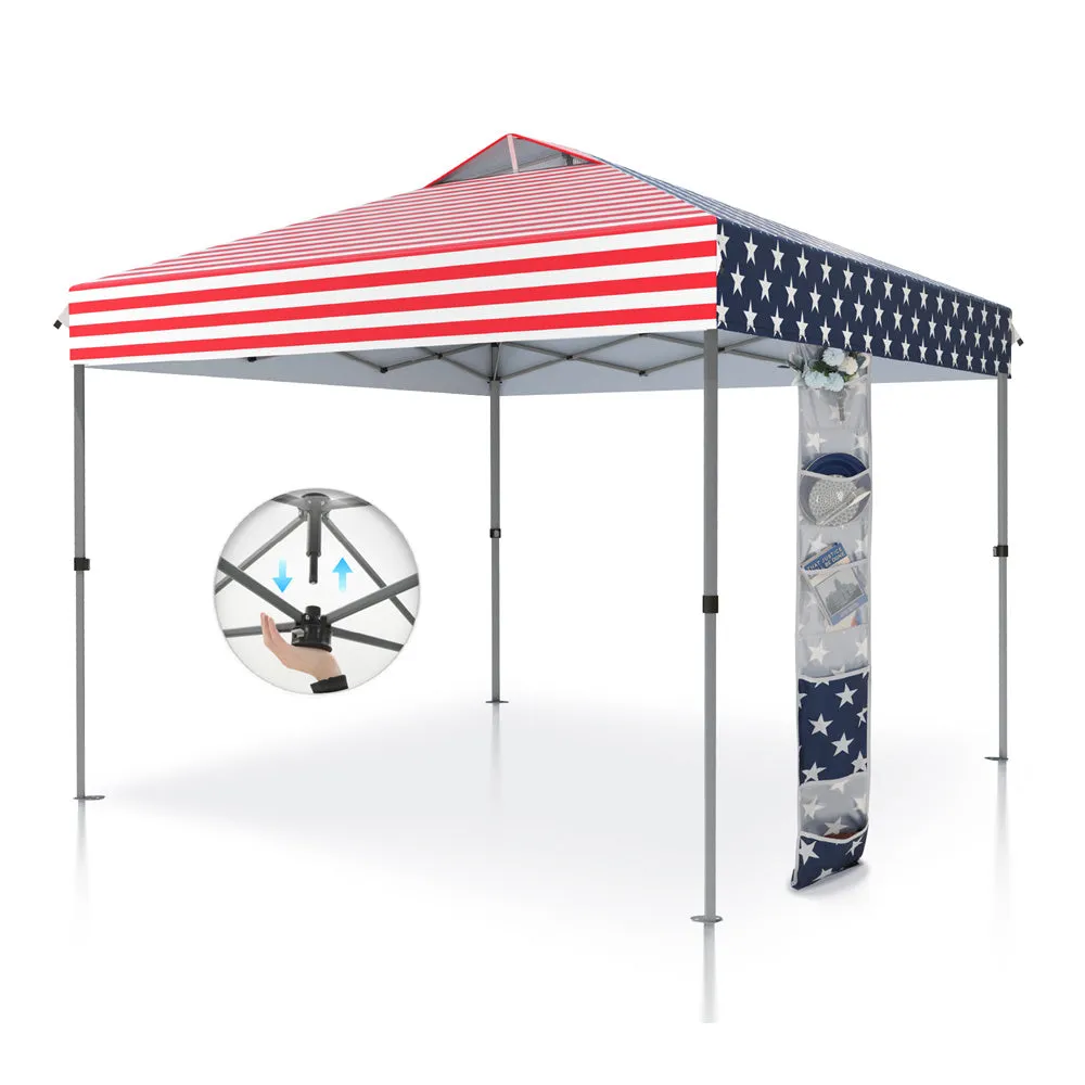 PHI VILLA 10'x10' Pop-up Tent with Storage Bag and Roller Bag for Camping Party and Barbecue