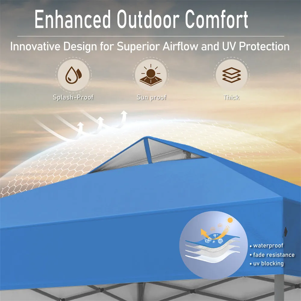 PHI VILLA 10'x10' Pop-up Tent with Storage Bag and Roller Bag for Camping Party and Barbecue