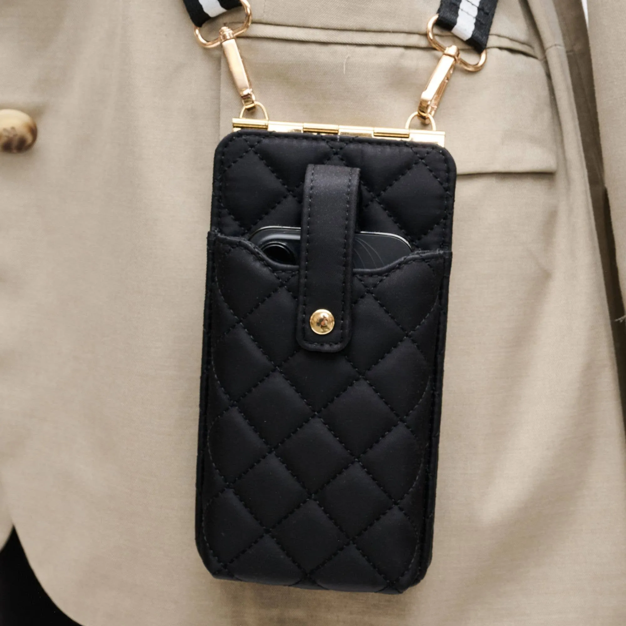 Quilted Cell Phone Crossbody Bag