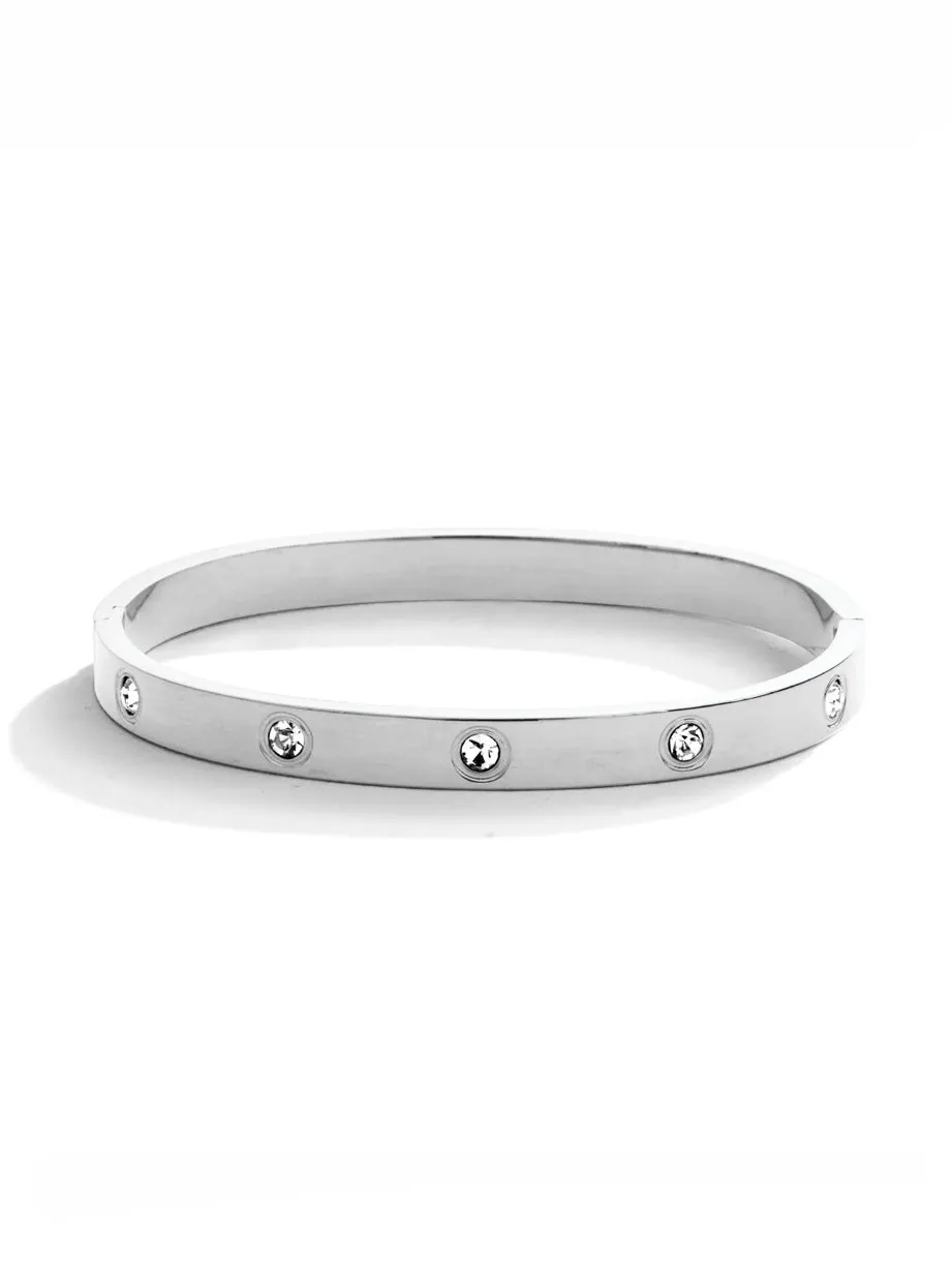 Sparkle Hinged Bracelet - Silver