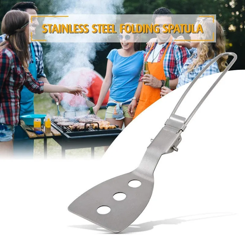 Stainless Steel Portable Outdoor Camping Cooking Folding Frying Spatula