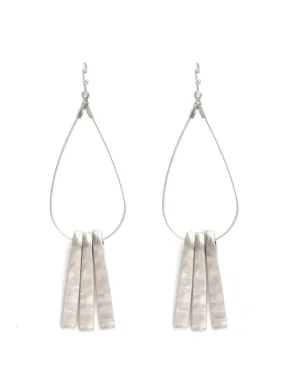 Tripe Bar Earrings - Silver