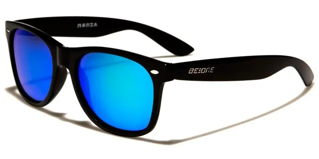 Unisex Classic Polarised Sunglasses Designer Retro Frame with Mirror Lens
