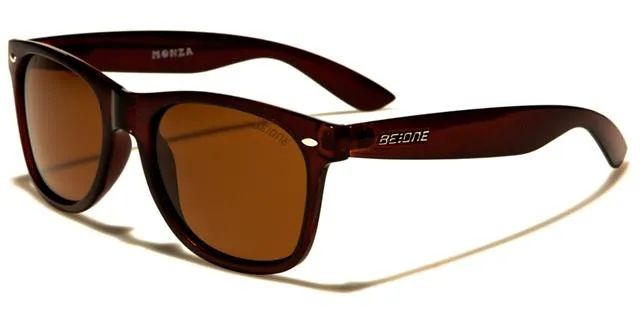 Unisex Classic Polarised Sunglasses Designer Retro Frame with Mirror Lens