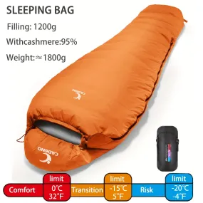 Winter White Goose Down Mummy Camping Sleeping Bag Cold Winter Ultralight Baffle Design Outdoor Camping Down Splicing FP800
