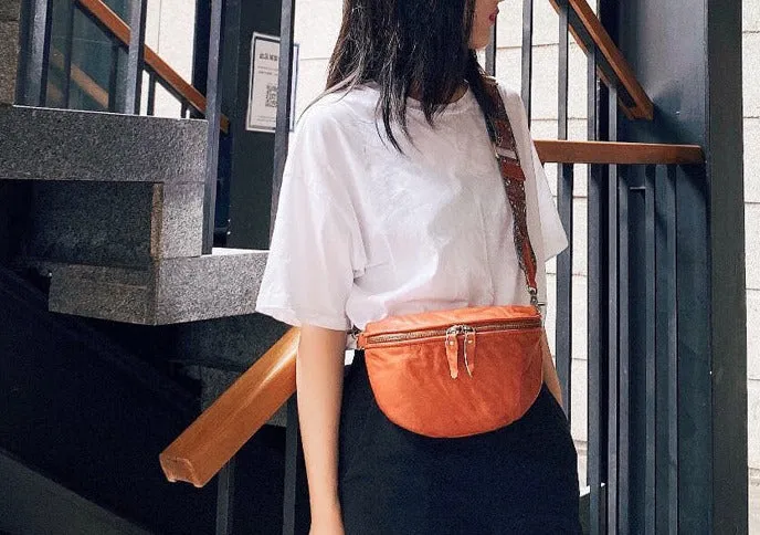 Womens Black Shoulder Chest Bag Sling Purse For Ladies