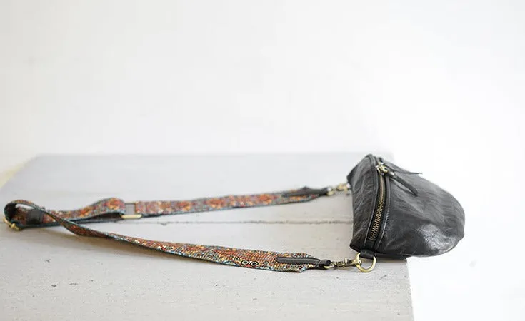 Womens Black Shoulder Chest Bag Sling Purse For Ladies