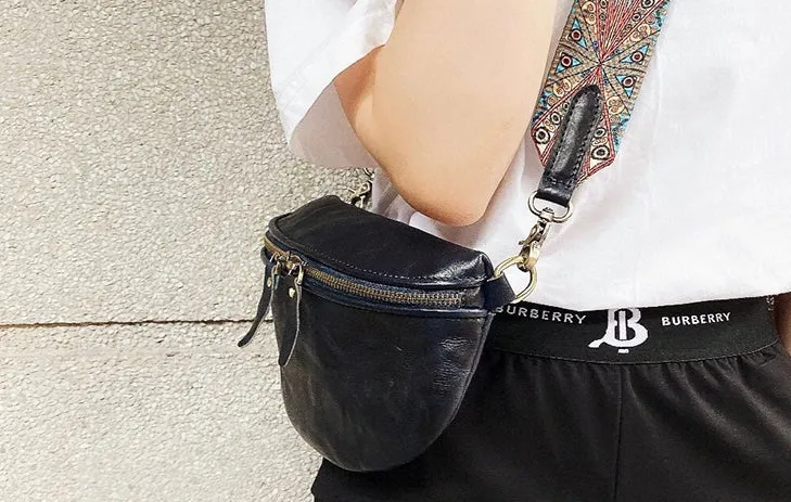 Womens Black Shoulder Chest Bag Sling Purse For Ladies